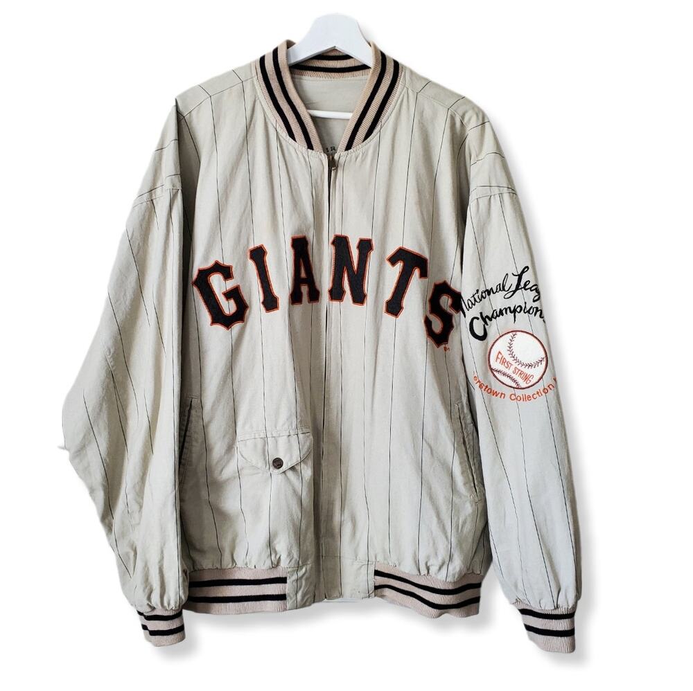 RARE Vtg 80s Mirage First String 1951 NY GIANTS Bomber Jacket XXL Reversible MLB